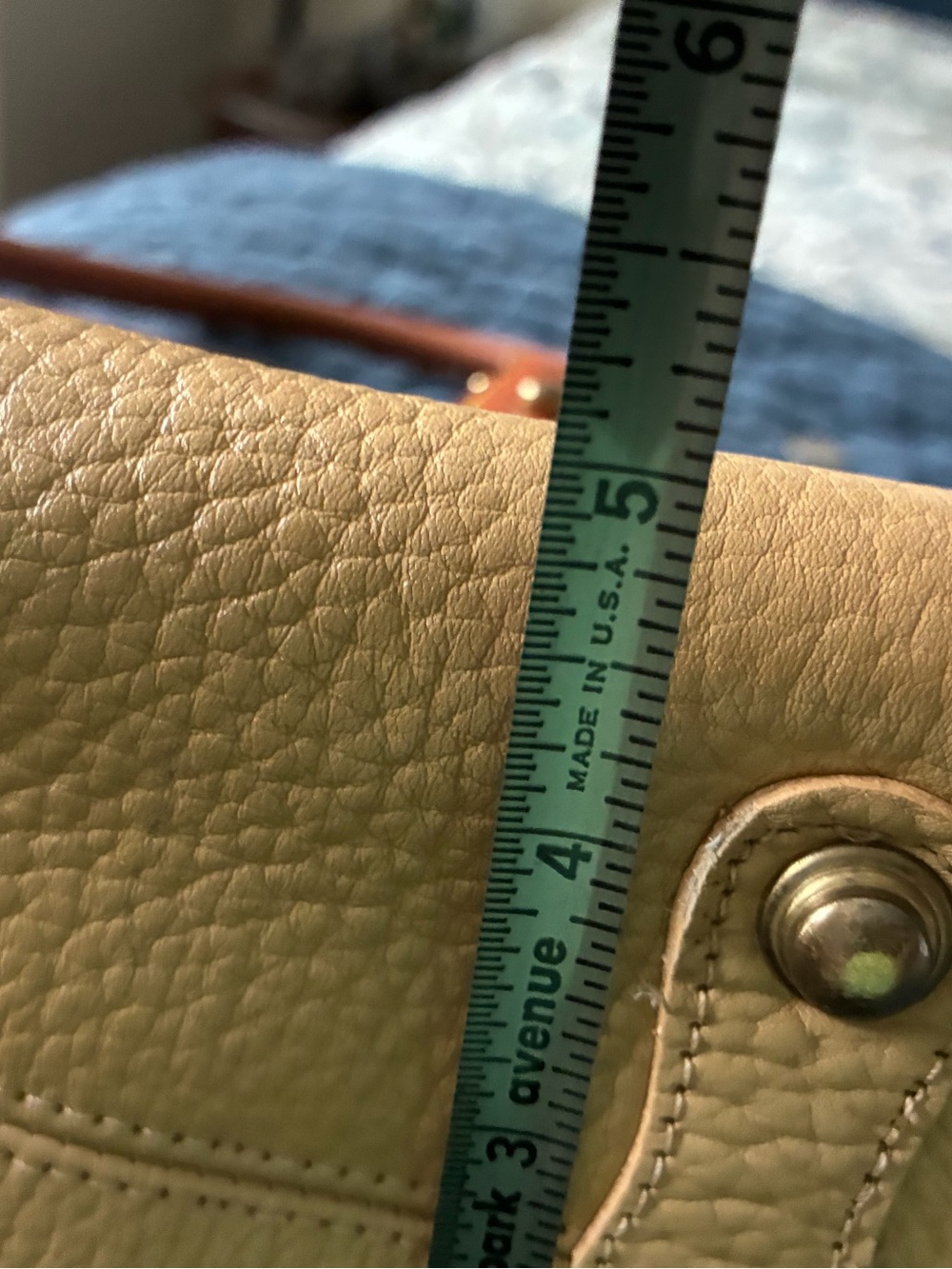 Dooney & Bourke Tan Pebble Leather Satchel with Brown Trim - Picture 15 of 16